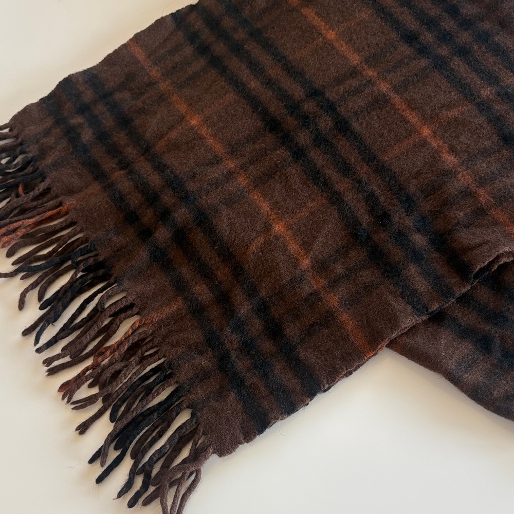 Burberry Brown and Black Cashmere Scarf